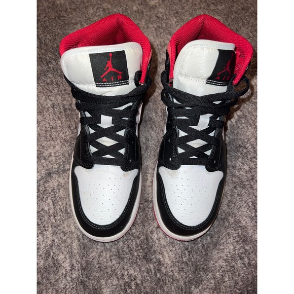 Air Jordan 1 Mid GS - DJ4695 122 - White / Gym Red - Black - 6.5 Youth - Picture 3 of 6
